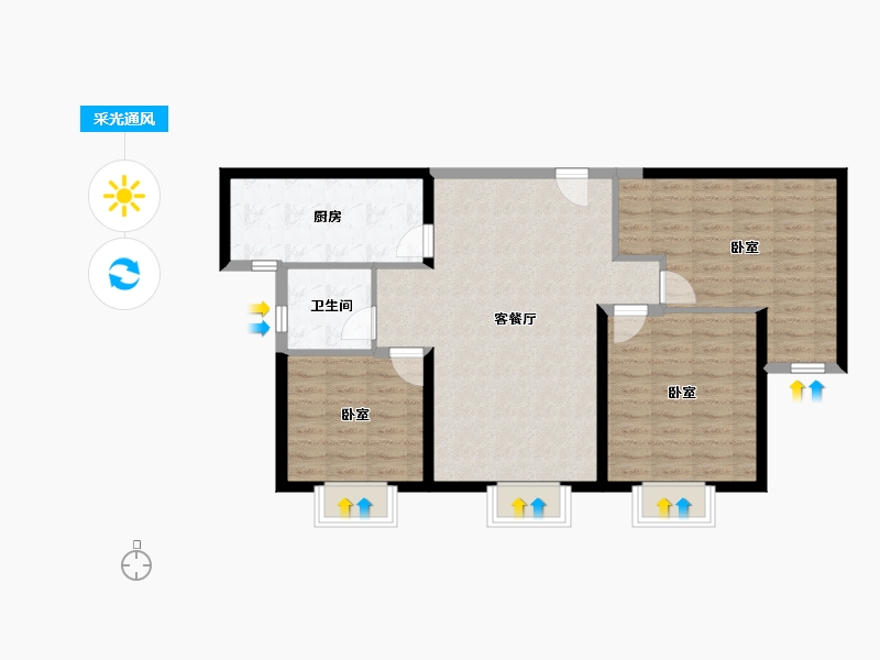 新疆维吾尔自治区-乌鲁木齐市-展图·世和府-87.21-户型库-采光通风