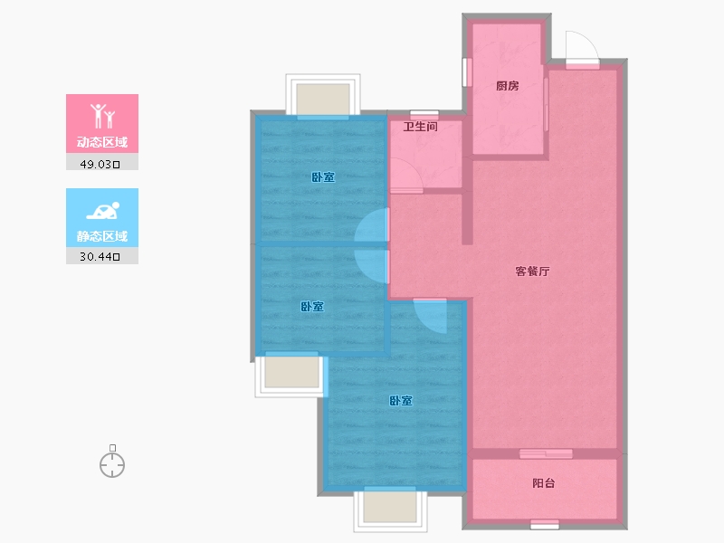 湖北省-武汉市-金辉世界城-71.09-户型库-动静分区