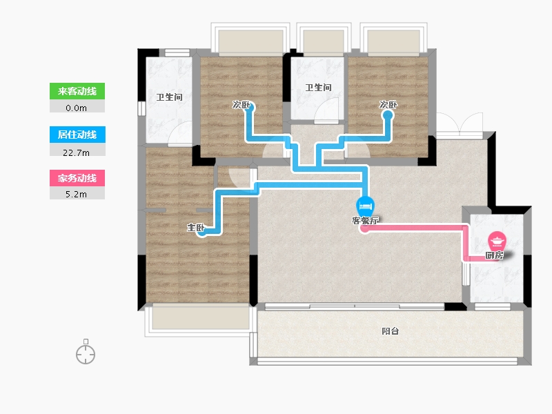 重庆-重庆市-科学城凤玺台-95.99-户型库-动静线