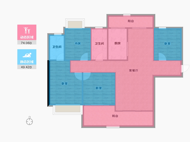 湖南省-长沙市-嘉宇北部湾-113.31-户型库-动静分区