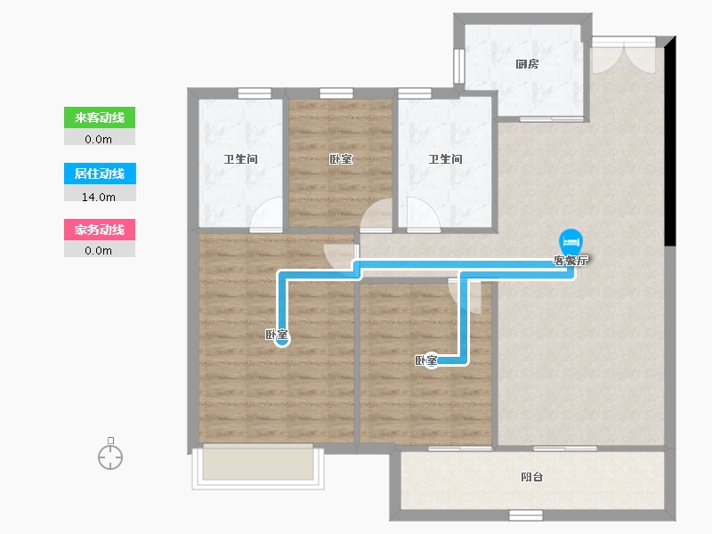 湖北省-武汉市-万科新都会-101.38-户型库-动静线