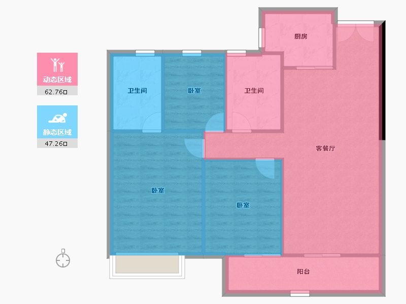 湖北省-武汉市-万科新都会-101.38-户型库-动静分区