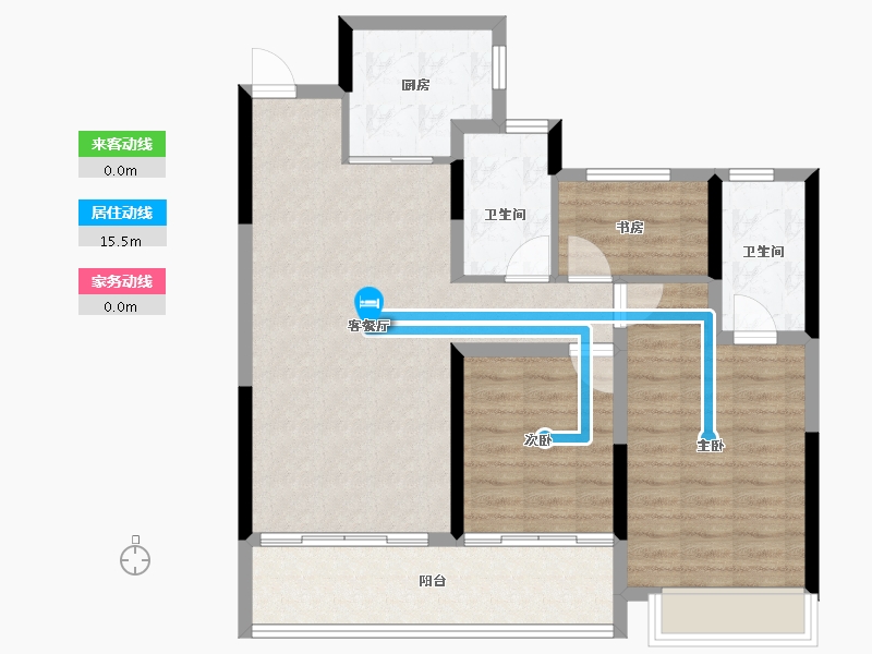 浙江省-台州市-龙湖中德·舜山府-86.40-户型库-动静线