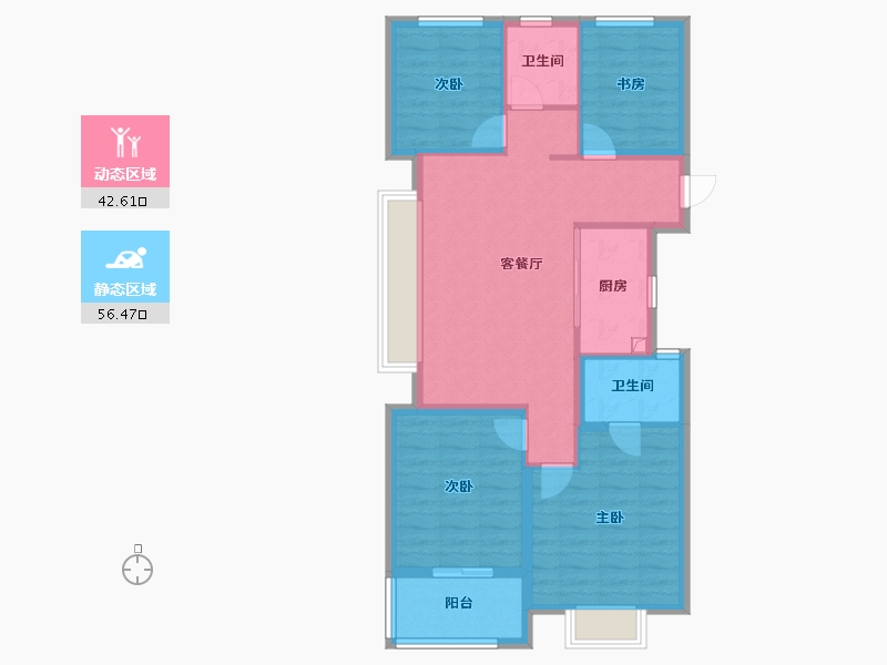 浙江省-宁波市-保利·和颂文华-88.80-户型库-动静分区