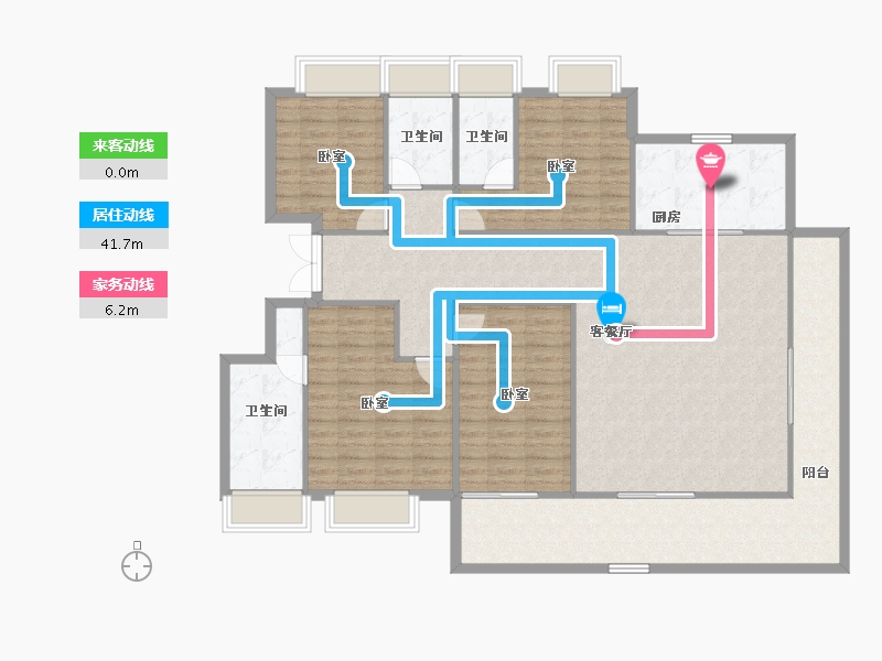 湖南省-长沙市-越秀栖山悦府-154.04-户型库-动静线