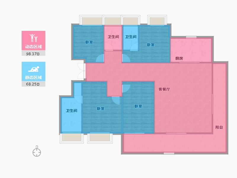 湖南省-长沙市-越秀栖山悦府-154.04-户型库-动静分区