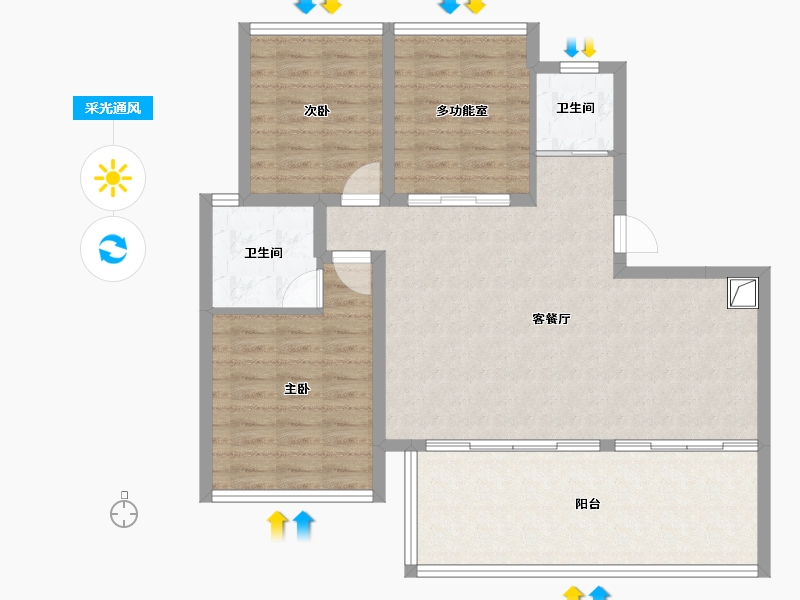 海南省-三亚市-北京城建海云湾-94.34-户型库-采光通风