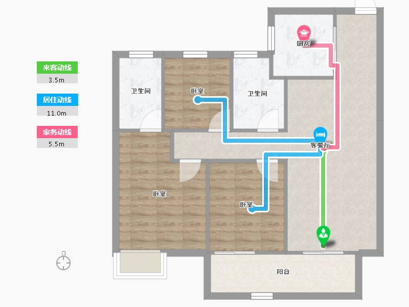 湖北省-武汉市-伟鹏硅谷小镇一期-78.04-户型库-动静线