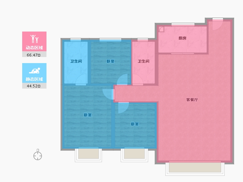 甘肃省-兰州市-龙湖·天璞-100.78-户型库-动静分区