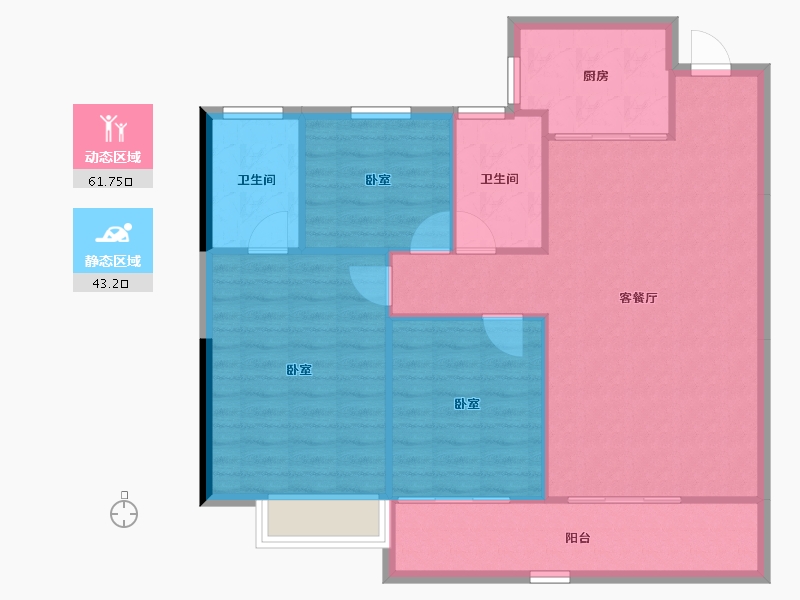 湖北省-武汉市-城投联投誉江南-96.68-户型库-动静分区