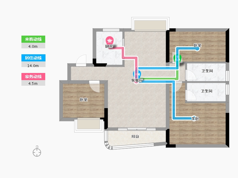 江西省-吉安市-凤凰学府-84.00-户型库-动静线