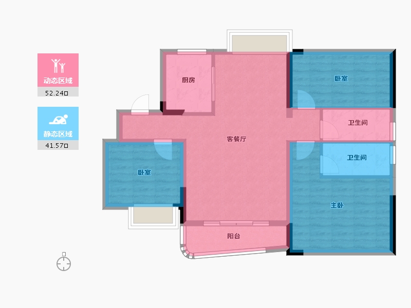 江西省-吉安市-凤凰学府-84.00-户型库-动静分区