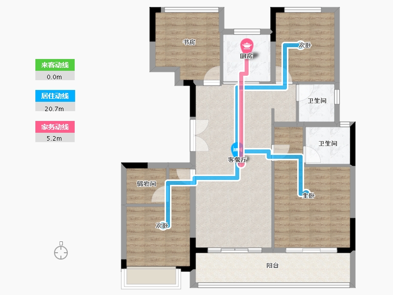 浙江省-杭州市-杭房·湖著观邸-102.23-户型库-动静线