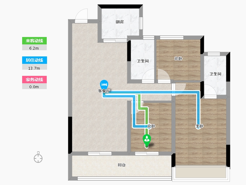 浙江省-绍兴市-诸暨天成府-89.60-户型库-动静线