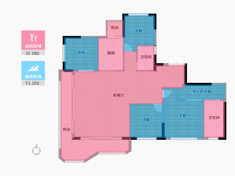 四川省-成都市-华润置地锦江悦府-131.49-户型库-动静分区