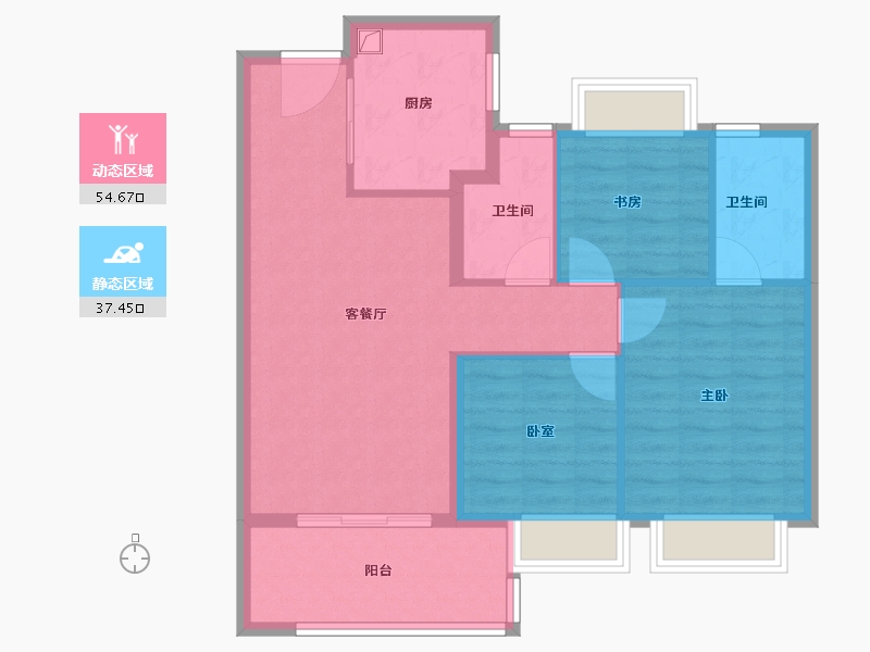 上海-上海市-保利联发光合臻园-82.99-户型库-动静分区