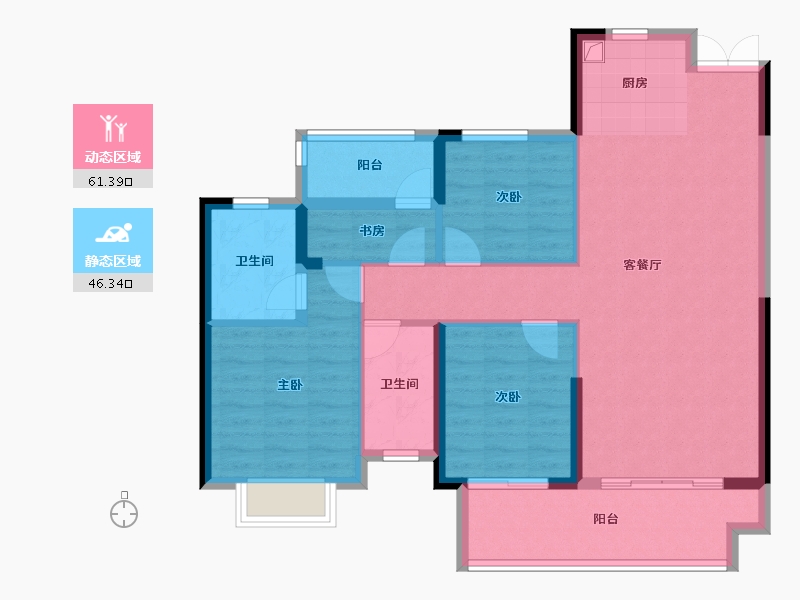 湖南省-邵阳市-邵阳湾田·望江府-97.04-户型库-动静分区