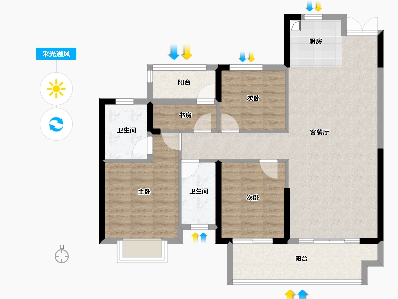 湖南省-邵阳市-邵阳湾田·望江府-97.04-户型库-采光通风