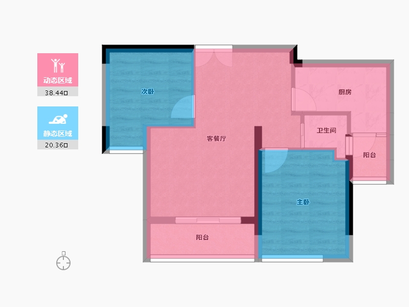 重庆-重庆市-首信皇冠学府-52.08-户型库-动静分区