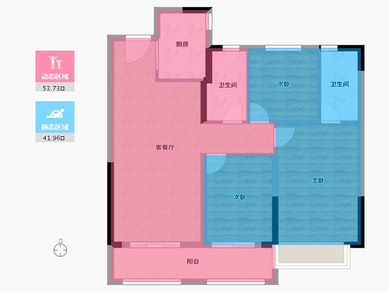 浙江省-绍兴市-湖珀隐秀府-86.13-户型库-动静分区