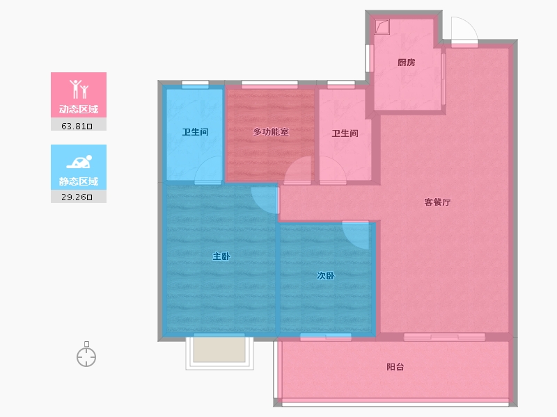 浙江省-宁波市-保利·和颂望悦-83.89-户型库-动静分区