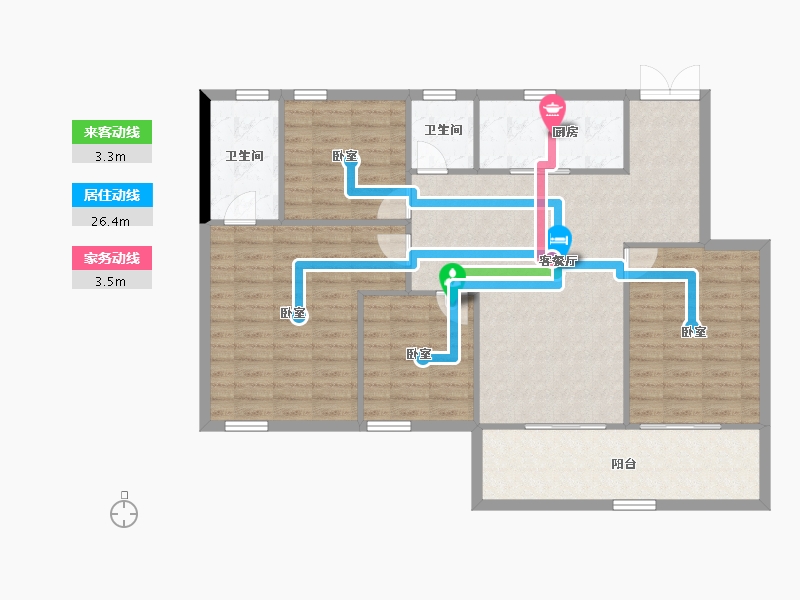 河南省-郑州市-高新·和锦莲序-113.12-户型库-动静线