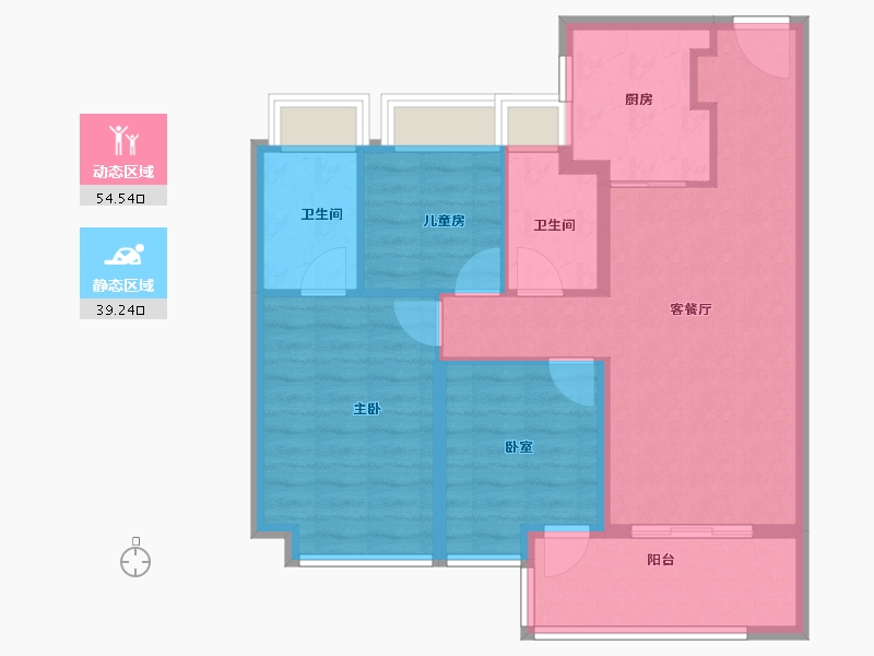 上海-上海市-招商象屿蟠龙府2期-84.21-户型库-动静分区