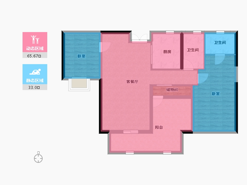 湖南省-长沙市-国欣云境府-88.20-户型库-动静分区