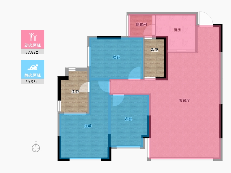 四川省-成都市-中建映锦江-97.93-户型库-动静分区