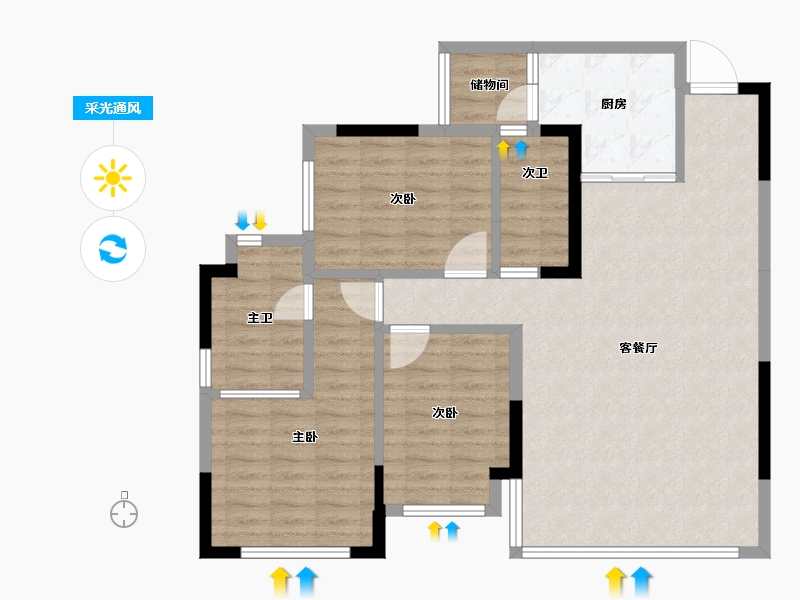 四川省-成都市-中建映锦江-97.93-户型库-采光通风