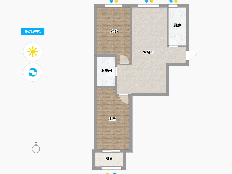 北京-北京市-朝新嘉园东里四区-74.44-户型库-采光通风