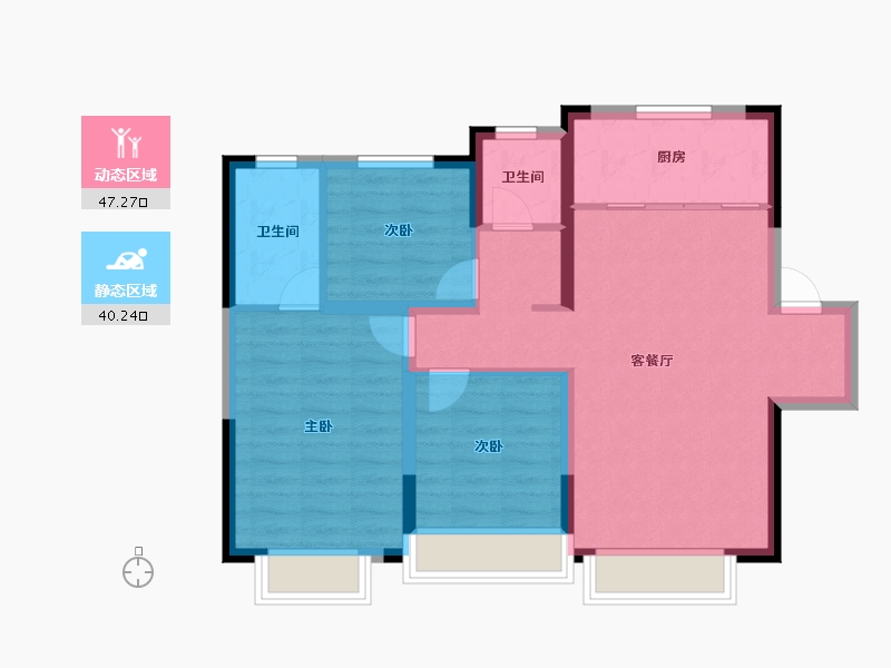 河北省-保定市-保利·堂悦-78.34-户型库-动静分区