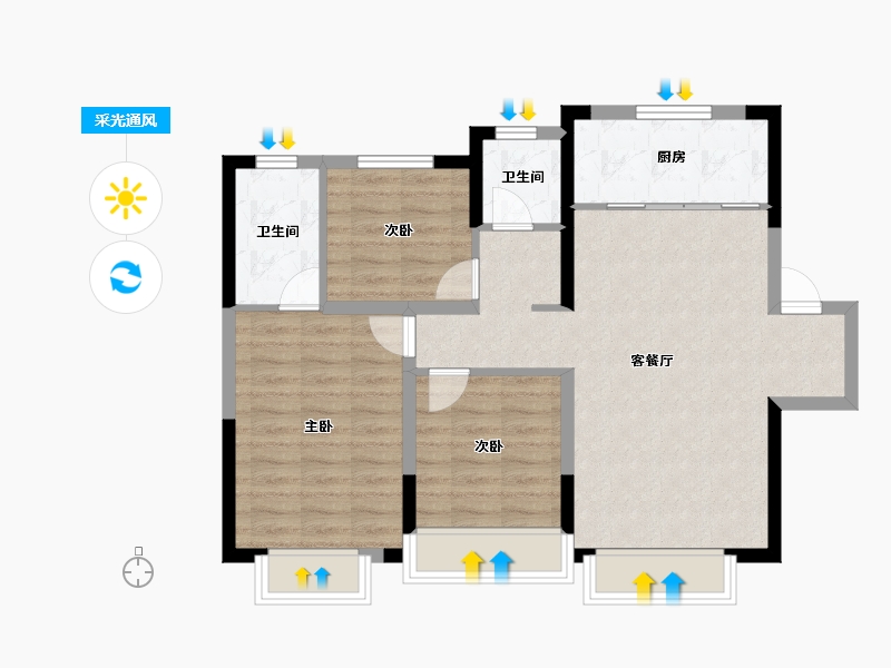 河北省-保定市-保利·堂悦-78.34-户型库-采光通风