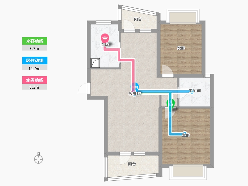 湖北省-武汉市-恋湖家园7期-79.85-户型库-动静线