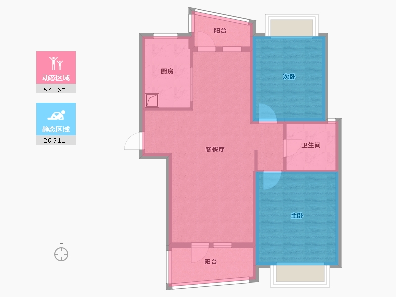 湖北省-武汉市-恋湖家园7期-79.85-户型库-动静分区