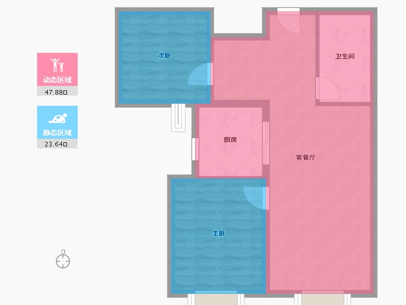 北京-北京市-越秀·星樾-64.23-户型库-动静分区