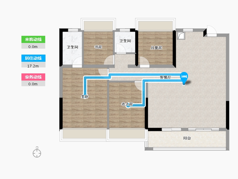 浙江省-温州市-新隆云栖风华-106.54-户型库-动静线