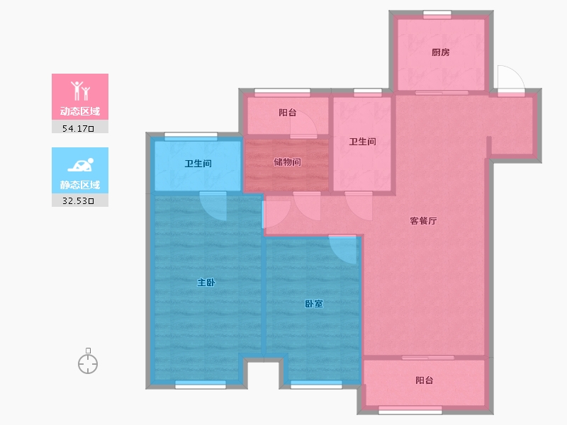 江苏省-苏州市-万科未来之城7期-84.11-户型库-动静分区