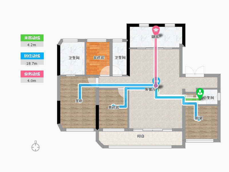 湖北省-武汉市-香港置地·元庐-94.40-户型库-动静线