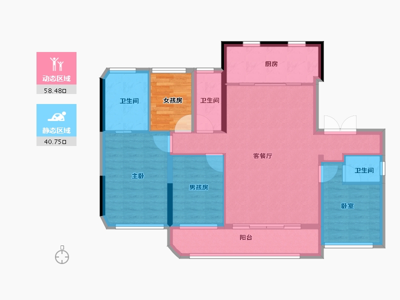 湖北省-武汉市-香港置地·元庐-94.40-户型库-动静分区