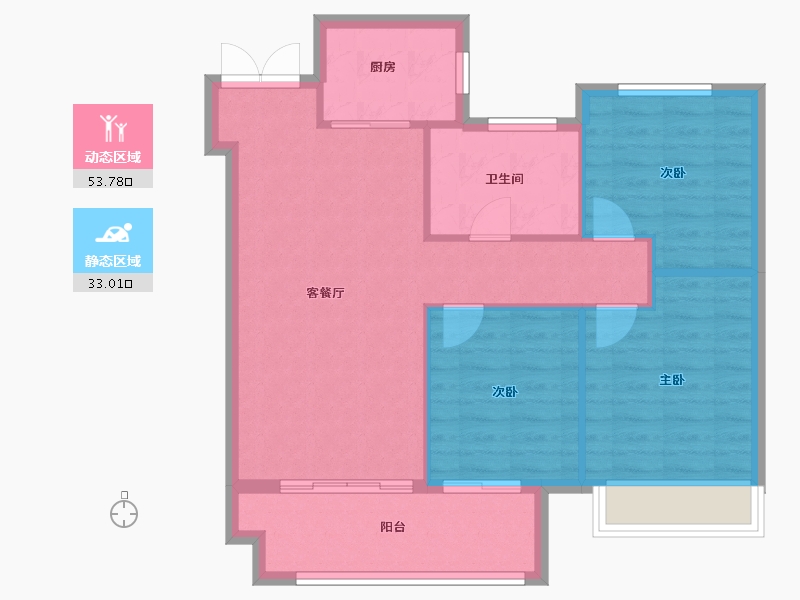 河南省-信阳市-东方府-79.20-户型库-动静分区