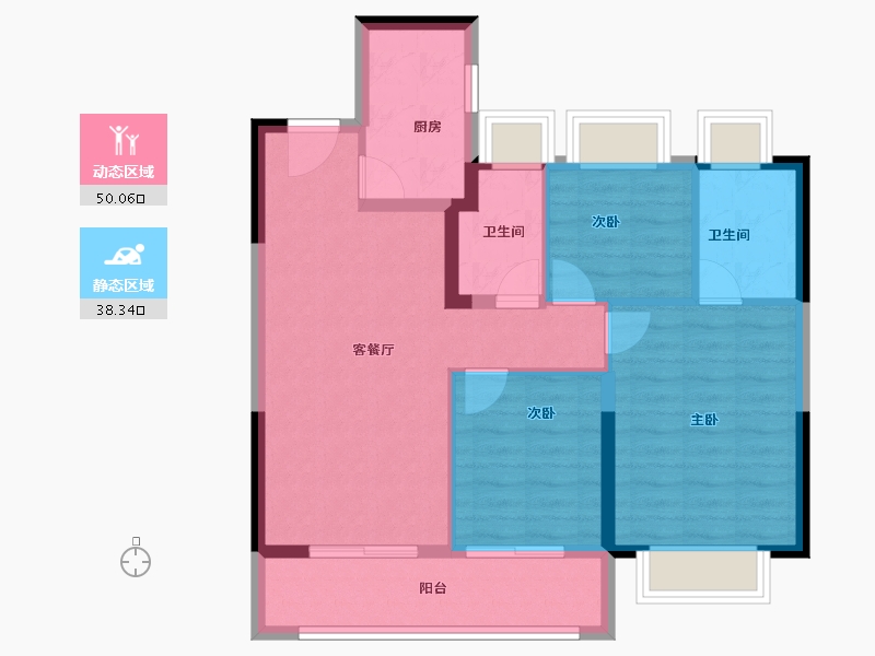 上海-上海市-明月璟宸苑-79.31-户型库-动静分区