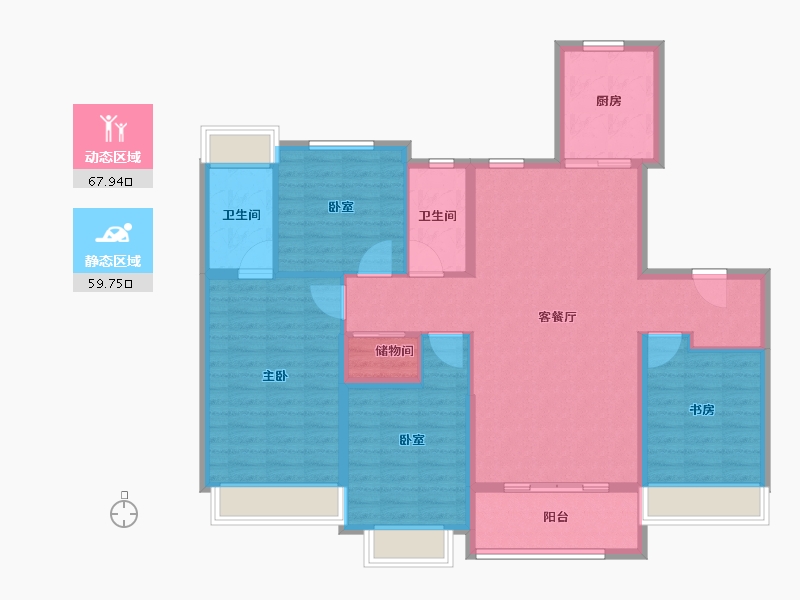 上海-上海市-横沔玖境·瑞府-115.20-户型库-动静分区