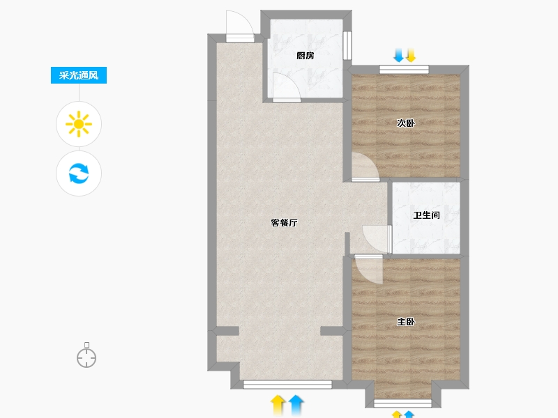 山西省-太原市-华峪南区-61.33-户型库-采光通风