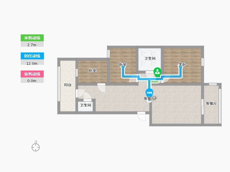 北京-北京市-香山南路89号院-83.00-户型库-动静线