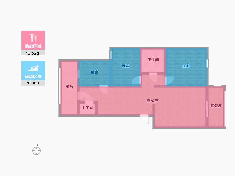 北京-北京市-香山南路89号院-83.00-户型库-动静分区