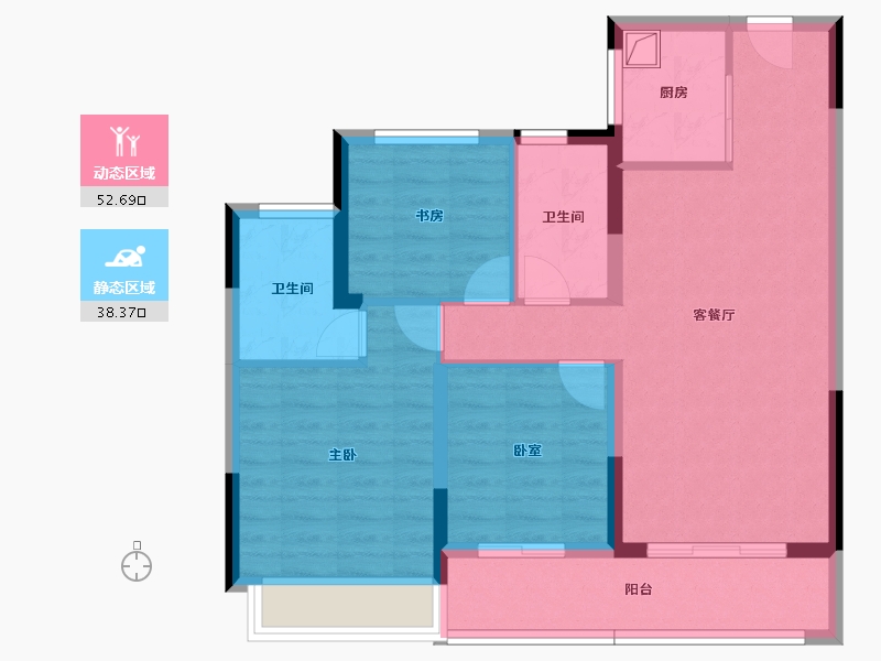 浙江省-绍兴市-金樾玖著-81.00-户型库-动静分区