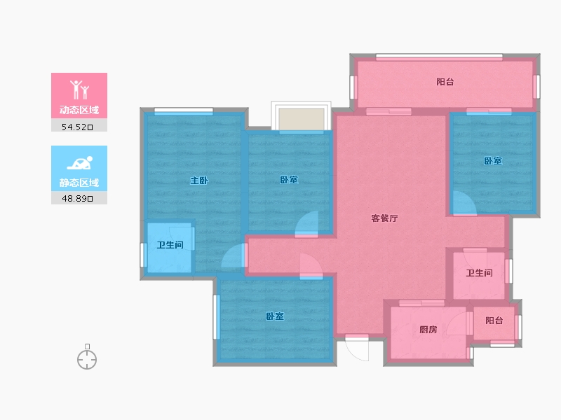 四川省-宜宾市-外滩公馆-93.60-户型库-动静分区