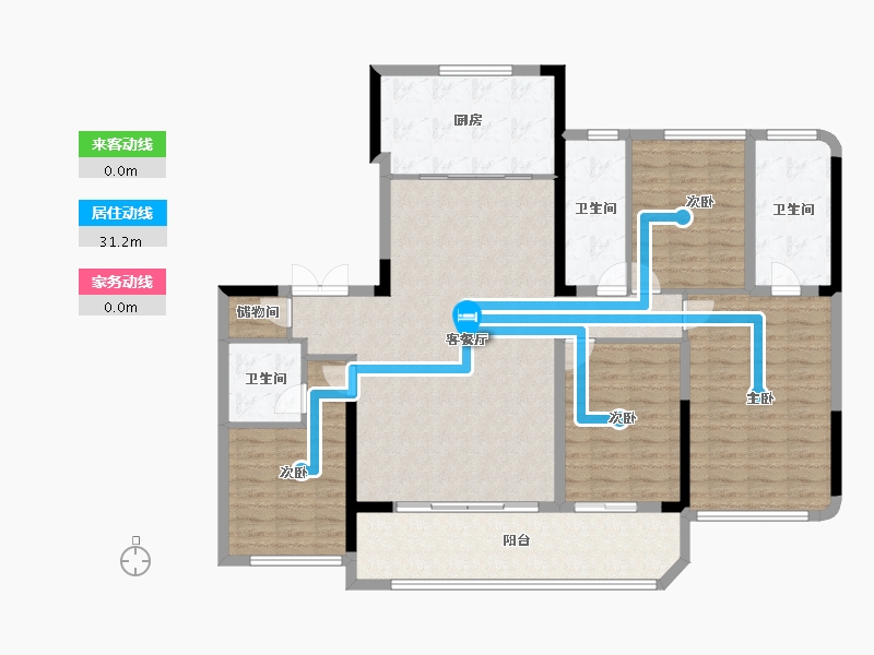 湖北省-武汉市-香港置地·元庐-134.12-户型库-动静线