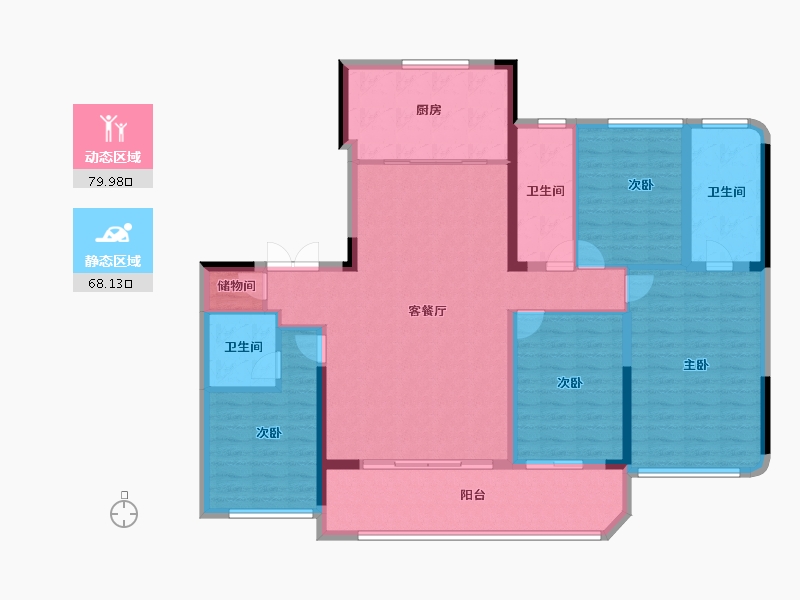 湖北省-武汉市-香港置地·元庐-134.12-户型库-动静分区